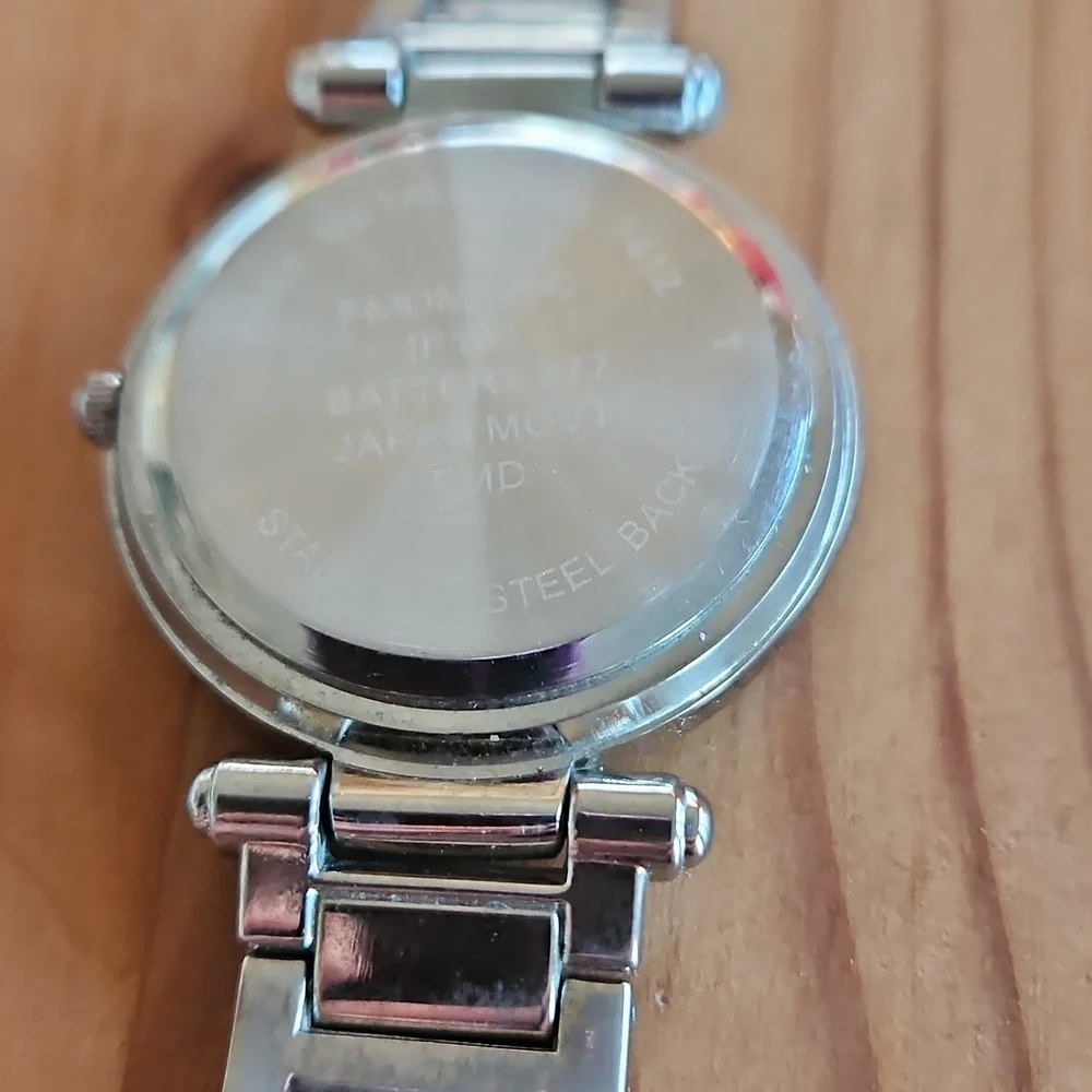 Silver and crystal fashion watch